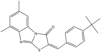 2-(4-tert-butylbenzylidene)-6,8-dimethyl[1,3]thiazolo[3,2-a]benzimidazol-3(2H)-one,,结构式