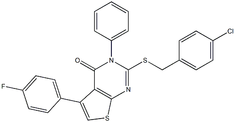 2-[(4-chlorobenzyl)sulfanyl]-5-(4-fluorophenyl)-3-phenylthieno[2,3-d]pyrimidin-4(3H)-one|