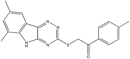 2-[(6,8-dimethyl-5H-[1,2,4]triazino[5,6-b]indol-3-yl)sulfanyl]-1-(4-methylphenyl)ethanone