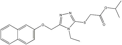 isopropyl ({4-ethyl-5-[(2-naphthyloxy)methyl]-4H-1,2,4-triazol-3-yl}sulfanyl)acetate 结构式