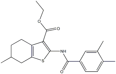 ethyl 2-[(3,4-dimethylbenzoyl)amino]-6-methyl-4,5,6,7-tetrahydro-1-benzothiophene-3-carboxylate Structure