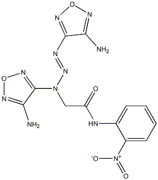 2-[1,3-bis(4-amino-1,2,5-oxadiazol-3-yl)-2-triazenyl]-N-{2-nitrophenyl}acetamide Struktur