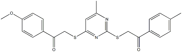 1-(4-methoxyphenyl)-2-[(6-methyl-2-{[2-(4-methylphenyl)-2-oxoethyl]sulfanyl}-4-pyrimidinyl)sulfanyl]ethanone