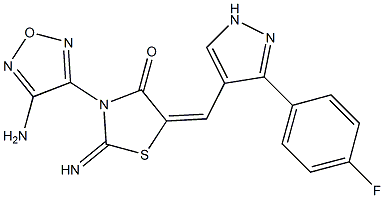 3-(4-amino-1,2,5-oxadiazol-3-yl)-5-{[3-(4-fluorophenyl)-1H-pyrazol-4-yl]methylene}-2-imino-1,3-thiazolidin-4-one