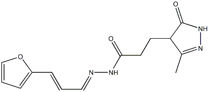 N'-[3-(2-furyl)-2-propenylidene]-3-(3-methyl-5-oxo-4,5-dihydro-1H-pyrazol-4-yl)propanohydrazide 化学構造式