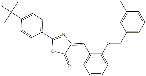 2-(4-tert-butylphenyl)-4-{2-[(3-methylbenzyl)oxy]benzylidene}-1,3-oxazol-5(4H)-one Structure