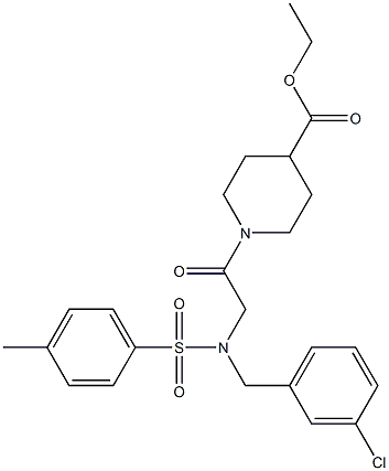 ethyl 1-({(3-chlorobenzyl)[(4-methylphenyl)sulfonyl]amino}acetyl)piperidine-4-carboxylate|