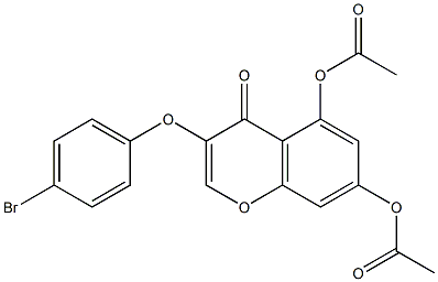 5-(acetyloxy)-3-(4-bromophenoxy)-4-oxo-4H-chromen-7-yl acetate,,结构式