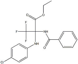 ethyl 2-(benzoylamino)-2-(4-chloroanilino)-3,3,3-trifluoropropanoate Struktur