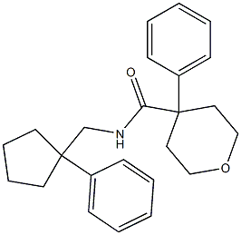 4-phenyl-N-[(1-phenylcyclopentyl)methyl]tetrahydro-2H-pyran-4-carboxamide Structure