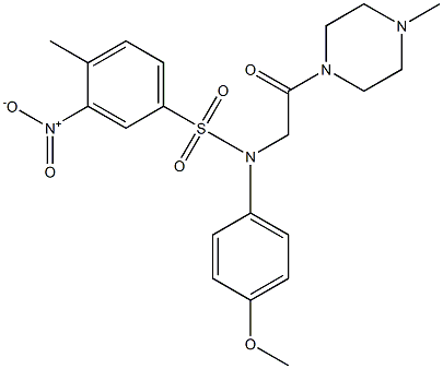 3-nitro-N-(4-methoxyphenyl)-4-methyl-N-[2-(4-methyl-1-piperazinyl)-2-oxoethyl]benzenesulfonamide Structure