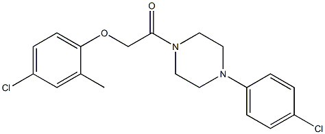 1-[(4-chloro-2-methylphenoxy)acetyl]-4-(4-chlorophenyl)piperazine,,结构式