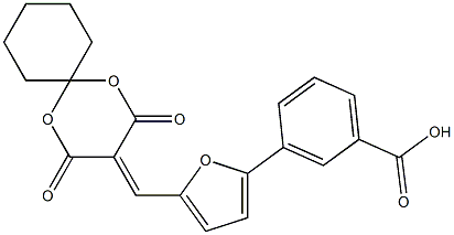 3-{5-[(2,4-dioxo-1,5-dioxaspiro[5.5]undec-3-ylidene)methyl]furan-2-yl}benzoic acid Structure