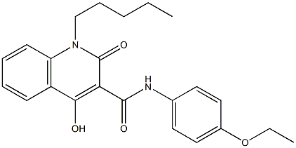 N-[4-(ethyloxy)phenyl]-4-hydroxy-2-oxo-1-pentyl-1,2-dihydroquinoline-3-carboxamide,,结构式