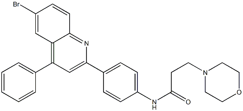 N-[4-(6-bromo-4-phenyl-2-quinolinyl)phenyl]-3-(4-morpholinyl)propanamide 结构式