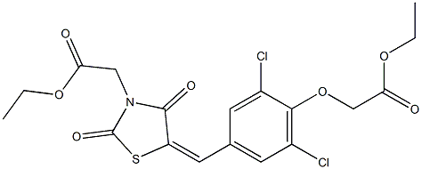 ethyl {5-[3,5-dichloro-4-(2-ethoxy-2-oxoethoxy)benzylidene]-2,4-dioxo-1,3-thiazolidin-3-yl}acetate Structure