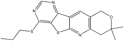 8,8-dimethyl-7,10-dihydro-8H-pyrano[3'',4'':5',6']pyrido[3',2':4,5]thieno[3,2-d]pyrimidin-4-yl propyl sulfide|