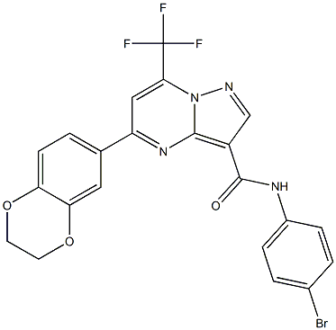 N-(4-bromophenyl)-5-(2,3-dihydro-1,4-benzodioxin-6-yl)-7-(trifluoromethyl)pyrazolo[1,5-a]pyrimidine-3-carboxamide Structure