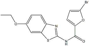 5-bromo-N-(6-ethoxy-1,3-benzothiazol-2-yl)-2-furamide,,结构式