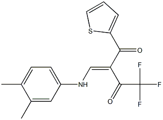 2-[(3,4-dimethylanilino)methylene]-4,4,4-trifluoro-1-(2-thienyl)-1,3-butanedione,,结构式
