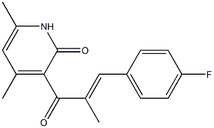 3-[3-(4-fluorophenyl)-2-methylacryloyl]-4,6-dimethyl-2(1H)-pyridinone 结构式