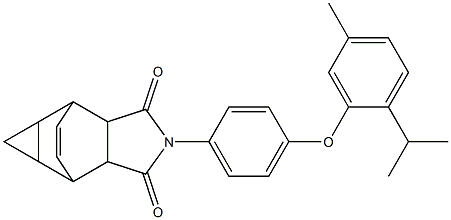 4-[4-(2-isopropyl-5-methylphenoxy)phenyl]-4-azatetracyclo[5.3.2.0~2,6~.0~8,10~]dodec-11-ene-3,5-dione Structure