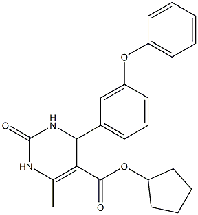 cyclopentyl 6-methyl-2-oxo-4-(3-phenoxyphenyl)-1,2,3,4-tetrahydro-5-pyrimidinecarboxylate,,结构式