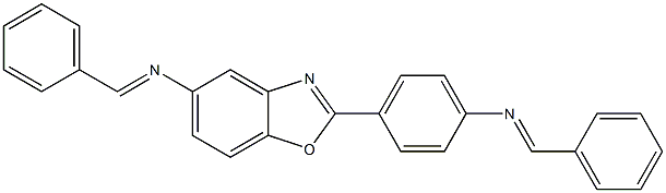 N-benzylidene-N-{4-[5-(benzylideneamino)-1,3-benzoxazol-2-yl]phenyl}amine,,结构式