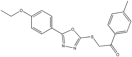 2-{[5-(4-ethoxyphenyl)-1,3,4-oxadiazol-2-yl]sulfanyl}-1-(4-methylphenyl)ethanone Struktur