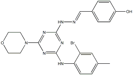 4-hydroxybenzaldehyde [4-(2-bromo-4-methylanilino)-6-(4-morpholinyl)-1,3,5-triazin-2-yl]hydrazone