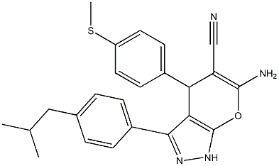 6-amino-3-(4-isobutylphenyl)-4-[4-(methylsulfanyl)phenyl]-1,4-dihydropyrano[2,3-c]pyrazole-5-carbonitrile