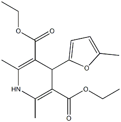 diethyl 2,6-dimethyl-4-(5-methyl-2-furyl)-1,4-dihydro-3,5-pyridinedicarboxylate 化学構造式