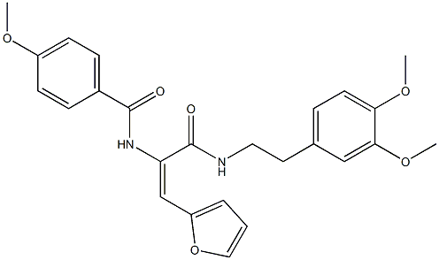 N-[1-({[2-(3,4-dimethoxyphenyl)ethyl]amino}carbonyl)-2-(2-furyl)vinyl]-4-methoxybenzamide,,结构式