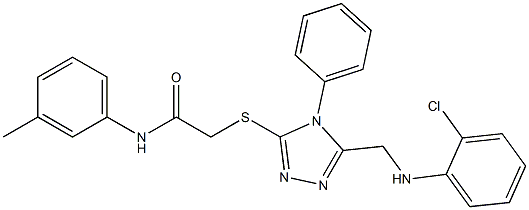 2-({5-[(2-chloroanilino)methyl]-4-phenyl-4H-1,2,4-triazol-3-yl}sulfanyl)-N-(3-methylphenyl)acetamide Structure