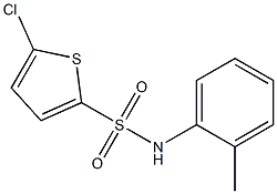 5-chloro-N-(2-methylphenyl)-2-thiophenesulfonamide 结构式