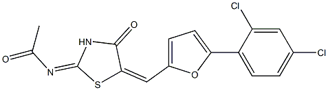 N-(5-{[5-(2,4-dichlorophenyl)-2-furyl]methylene}-4-oxo-1,3-thiazolidin-2-ylidene)acetamide