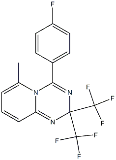 4-(4-fluorophenyl)-6-methyl-2,2-bis(trifluoromethyl)-2H-pyrido[1,2-a][1,3,5]triazine,,结构式
