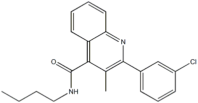 N-butyl-2-(3-chlorophenyl)-3-methyl-4-quinolinecarboxamide Structure