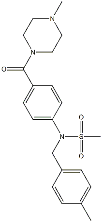 N-(4-methylbenzyl)-N-{4-[(4-methyl-1-piperazinyl)carbonyl]phenyl}methanesulfonamide 结构式