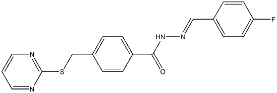 N'-(4-fluorobenzylidene)-4-[(2-pyrimidinylsulfanyl)methyl]benzohydrazide