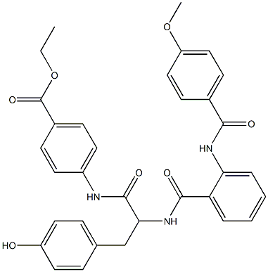 ethyl 4-{[3-(4-hydroxyphenyl)-2-({2-[(4-methoxybenzoyl)amino]benzoyl}amino)propanoyl]amino}benzoate Structure