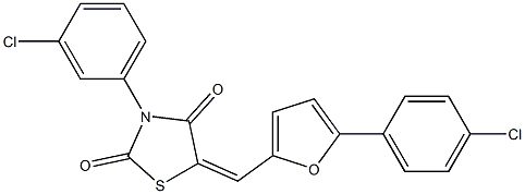  3-(3-chlorophenyl)-5-{[5-(4-chlorophenyl)-2-furyl]methylene}-1,3-thiazolidine-2,4-dione