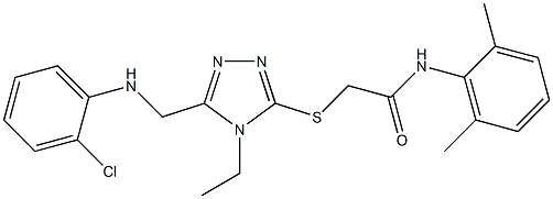 2-[(5-{[(2-chlorophenyl)amino]methyl}-4-ethyl-4H-1,2,4-triazol-3-yl)sulfanyl]-N-(2,6-dimethylphenyl)acetamide 结构式