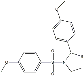 2-(4-methoxyphenyl)-3-[(4-methoxyphenyl)sulfonyl]-1,3-thiazolidine,,结构式