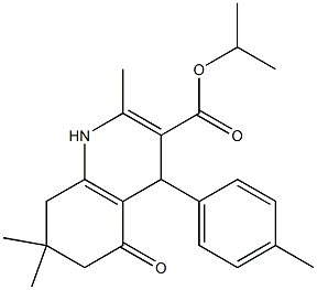 isopropyl 2,7,7-trimethyl-4-(4-methylphenyl)-5-oxo-1,4,5,6,7,8-hexahydro-3-quinolinecarboxylate Structure