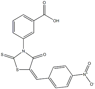 3-(5-{4-nitrobenzylidene}-4-oxo-2-thioxo-1,3-thiazolidin-3-yl)benzoic acid 结构式