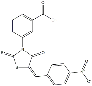 3-(5-{4-nitrobenzylidene}-4-oxo-2-thioxo-1,3-thiazolidin-3-yl)benzoic acid Structure