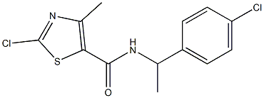 2-chloro-N-[1-(4-chlorophenyl)ethyl]-4-methyl-1,3-thiazole-5-carboxamide 结构式