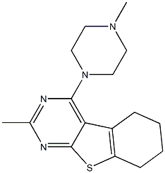 2-methyl-4-(4-methyl-1-piperazinyl)-5,6,7,8-tetrahydro[1]benzothieno[2,3-d]pyrimidine 结构式