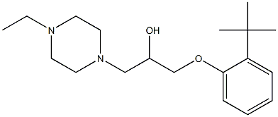 1-(2-tert-butylphenoxy)-3-(4-ethyl-1-piperazinyl)-2-propanol 化学構造式